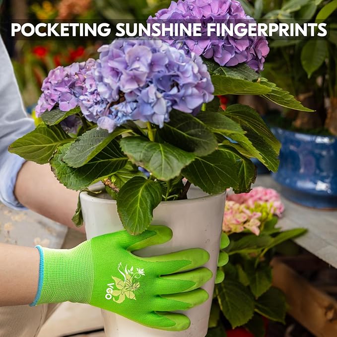 Vgo... 3 Pairs Women’s Gardening Gloves - Non-Slip Nitrile Coated, Breathable for Outdoor, DIY, Ranch, Camping(RB6013)