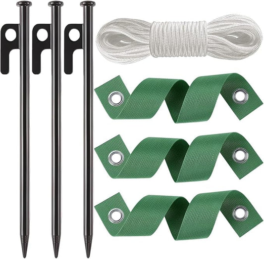 Heavy Duty Tree Stake Kits Steel Tree Stakes and Supports for Young Trees Against Bad Weather Leaning Tree Anchor Straightening Kit