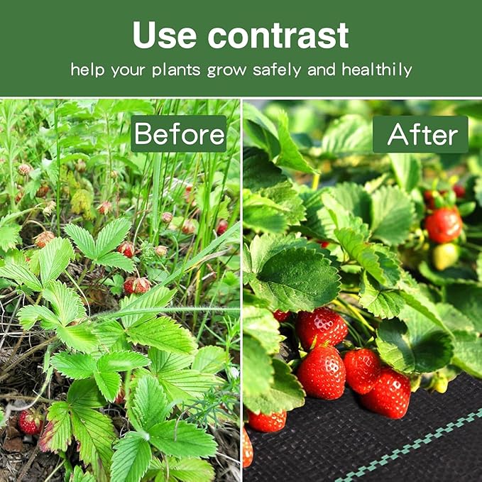 13ftx115ft Weed Barrier Landscape Fabric Heavy Duty, Weed Gardening Ground Cover Mat, Weed Control Garden Cloth, Woven Geotextile Fabric for Underlayment, Commercial Driveway Fabric, Black