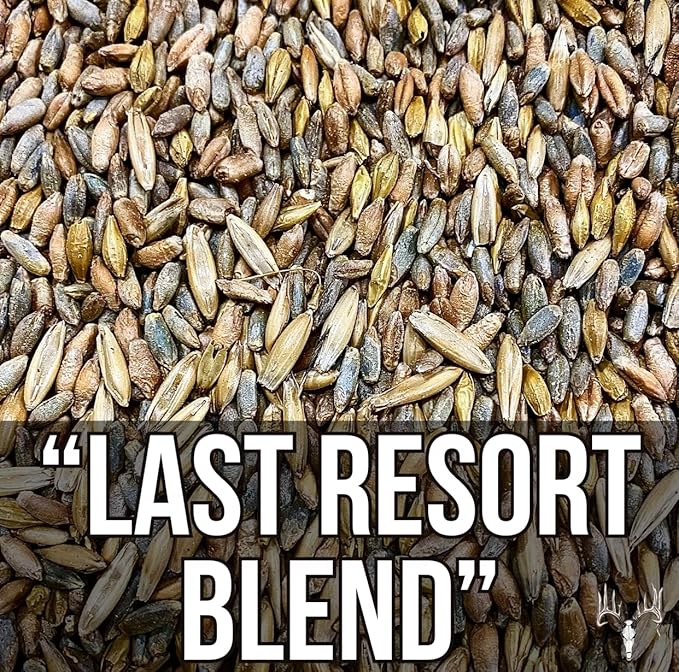 Last Resort Blend, 12LB EcoPack, Winter Food Plot Seed for Deer, Cereal Grain Rye, Wheat, Barley, Triticale & Oat Seeds Grow Whitetail & Turkey Attractants & Cold Hardy Hunting Food Plots