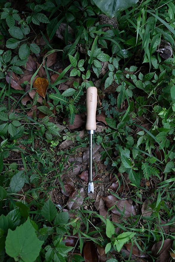 Rooty Gardening Dandelion Weeder Tool with Stainless Steel, Wooden Handle,Easy for Garden Weeding Removal,Weed Puller/Rust Resisitant