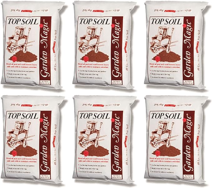 Michigan Peat Garden Magic Potting Soil with Perlite for Lawns, Gardens, and Raised Planting Beds with Reed Sedge, Peat, and Sand, 40 Pounds (6 Pack)