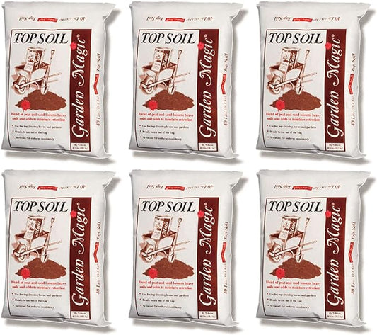 Michigan Peat Garden Magic Potting Soil with Perlite for Lawns, Gardens, and Raised Planting Beds with Reed Sedge, Peat, and Sand, 40 Pounds (6 Pack)