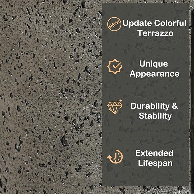 SUNBURY Outdoor Propane Gas Fire Pit Table, 35 Inch Square Patio Firepit Table, 50000 BTU Fire Table for Patio Set, Gray