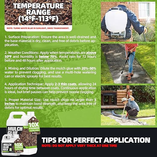 Mulch Glue 27.5OZ, Ultra-Stick Rock Glue for Landscaping, Gravel Binder Non-Toxic Rubber Mulch Lock Adhesive, Heavy Rain & Windproof for Gardens, Pea Gravel Stabilizer, Lasts up to 2 Year