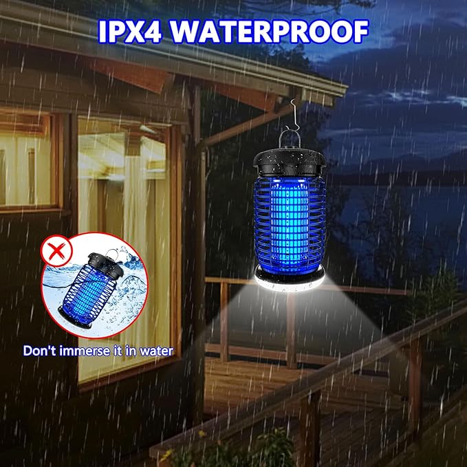 Bug Zapper Outdoor, Mosquito Zapper with LED Light, Fly Zapper Outdoor Indoor, Insect Zapper Electric Fly Traps, Plug in Mosquito Killer for Patio Yard