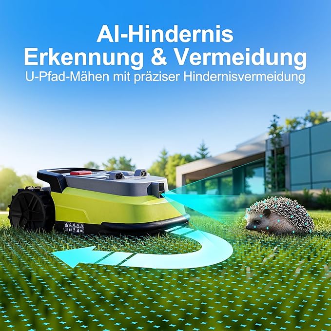 Robot Lawn Mower, RTK+AI Vision Robot Mower for Accurate Navigation & Obstacle Avoidance, No Perimeter Wire, Smart APP Control, Automatic Grass Cutting for Large Lawns, 55% Slopes (M10_RTK)