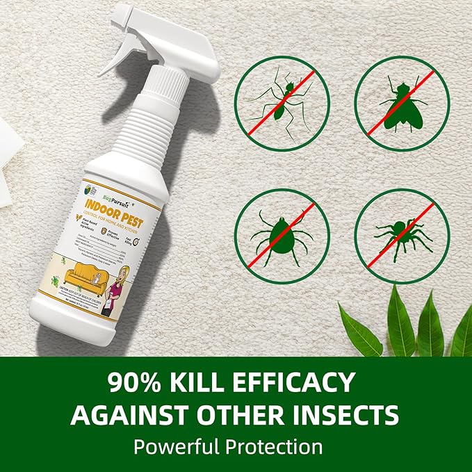 Bed Bug Spray 16 Oz, 100% Kill Efficacy, Indoor & Outdoor Bug Control for Bug Egg, Mite, Ant, Spider and Flea, Plant Extract Based Non Toxic Bed Bug Killer, Child & Pet Safe