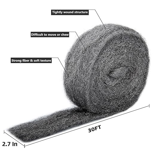 30Ft(10oz) Steel Wool Roll, Coarse Wire Fabric for Pest Control, Hardware Gap Blocker & Animal Proofing in Home & Garden (DIY Kit)
