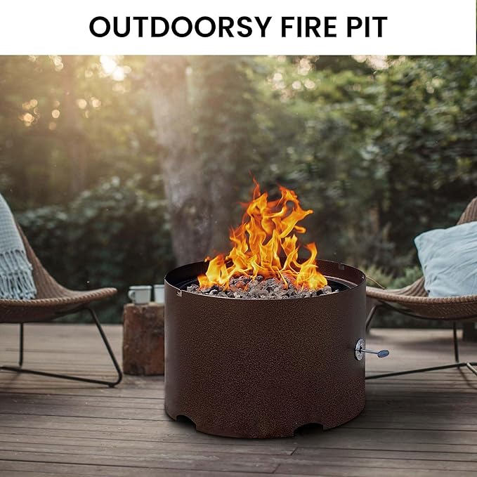 Heavy-Duty Propane (LP) Fire Pit - 20” Solid Steel Firepit with Lid - Portable Fire Pit for Outdoor Recreation - Camping, Fishing, Hunting, Anywhere You Want a Portable fire Feature!