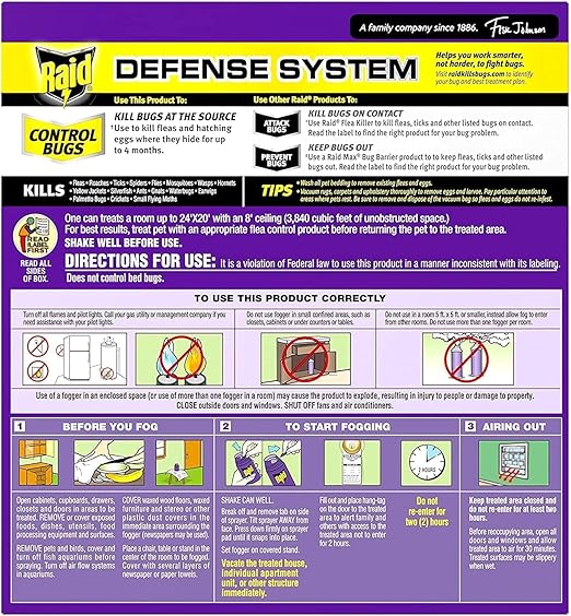 Raid Flea Flogger Plus Killer, Kills Fleas and Hatching Eggs 3 Count (Pack of 4)