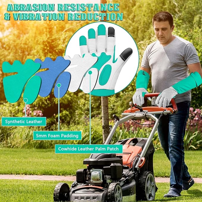 Long-Gardening-Gloves for Women/Men - Thorn Proof Rose Pruning Gloves Heavy Duty Gauntlet-M