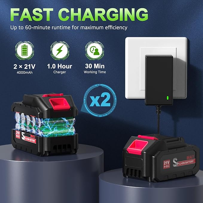 Electric Leaf Blower Cordless with Battery and Charger, 980,000RPM, Portable Handheld Turbo Jet Blower with Adjustable Speed - Lightweight for Patio Cleaning, Lawn Care, Blowing Leaves and Dust(Green)