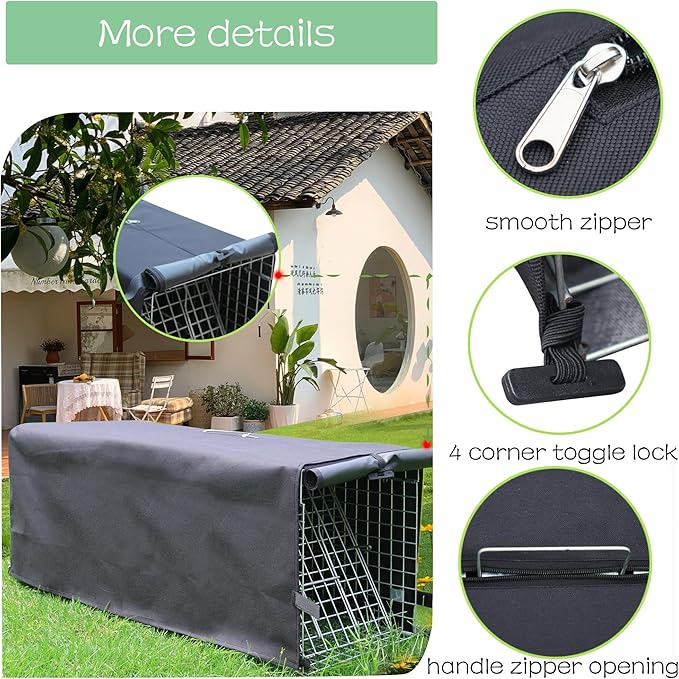 Live Animal Trap Cage Cover, Cat Trap for Stray Cats 32 Inch Heavy Duty Folding Skunk Trap with Real Door for Raccoons, Opossums, Groundhogs, Skunks, Feral Cats, Squirrels (Only Cover)