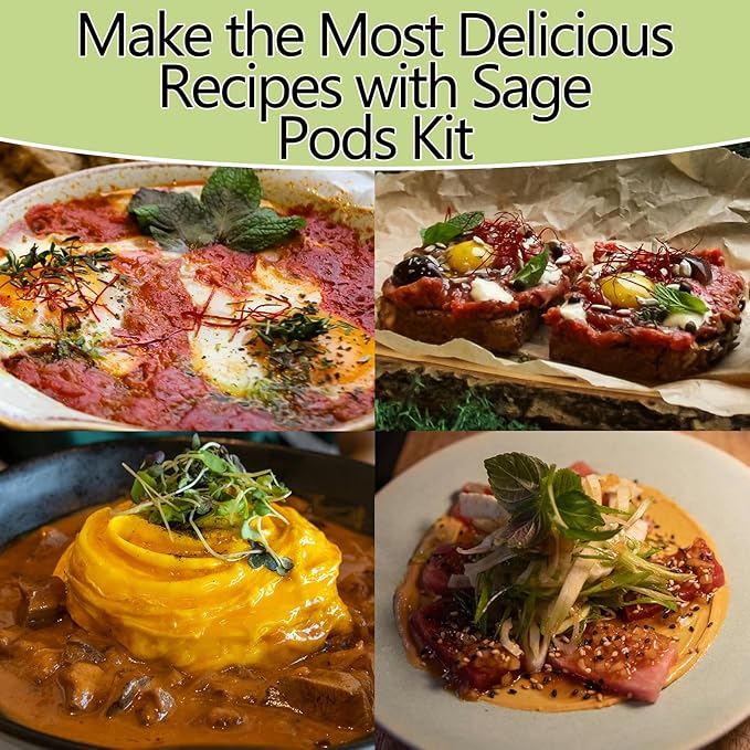 Sage Seed Pods for All Hydroponics Growing Systems, 12 Pods Herb Kit with 200+ Seeds of Sage, Grow Your Own Herb Garden at Home