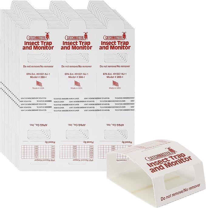 Catchmaster Spider & Insect Glue Traps 45-Pk (15 Sheets), Adhesive Cockroach Killer Glue Boards, Cricket Sticky Traps, Indoor Roach Trap for Home, Garage & Shed, Pest Control for Home