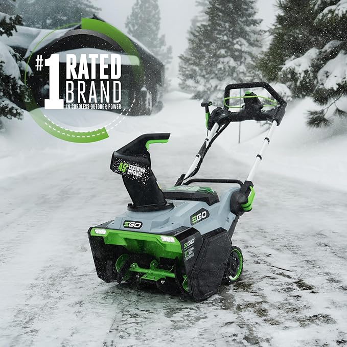 EGO Power+ SNT2134 21-Inch 56-Volt Lithium-Ion Cordless Snow Blower with Peak Power, (2) 6.0Ah Battery and Dual Port Charger Included