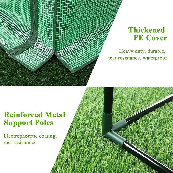 U'Artlines Portable Mini Greenhouse Small Green House with Waterproof Pad and Plant Label 47x24x24 Inch Plant Cover Tent for Garden Small Plants Indoor Outdoor, Green PE