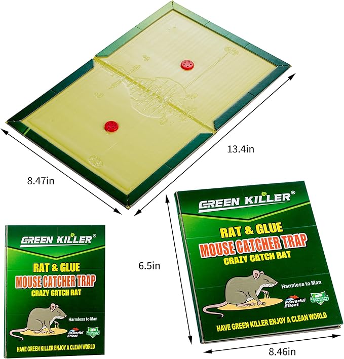 10-Pack Large Mouse Glue Traps with Enhanced Stickiness, Rat Snake Sticky Pad Board for House Indoor Outdoor, Easy to Set, Extra Large