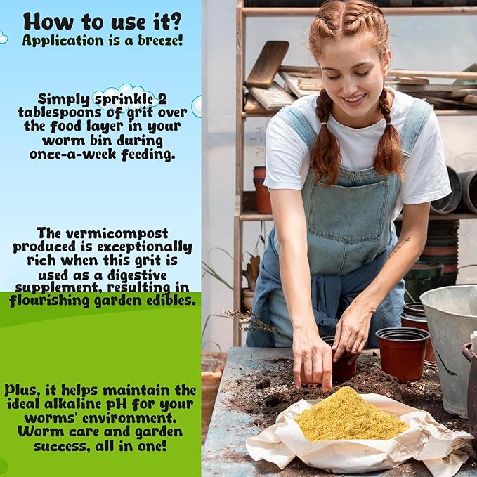 Food for Worms - Mineral-Rich Earthworm Chow, Boosts Composting Efficiency and Promotes Healthy Worms - Nutrient Blend Worm Food for Nightcrawlers & Red Wigglers, 1 Pound