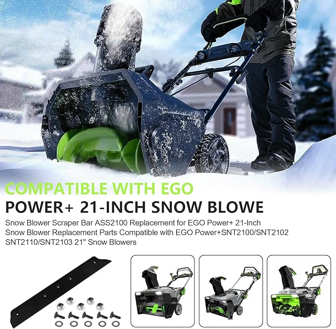 Snow Blower Scraper Bar ASS2100 Replacement for EGO 21-Inch Snow Blower Replacement Parts, Snow Blower Attachment Compatible with EGO SNT2100/SNT2112/SNT2110/SNT2103 21" Snow Blowers