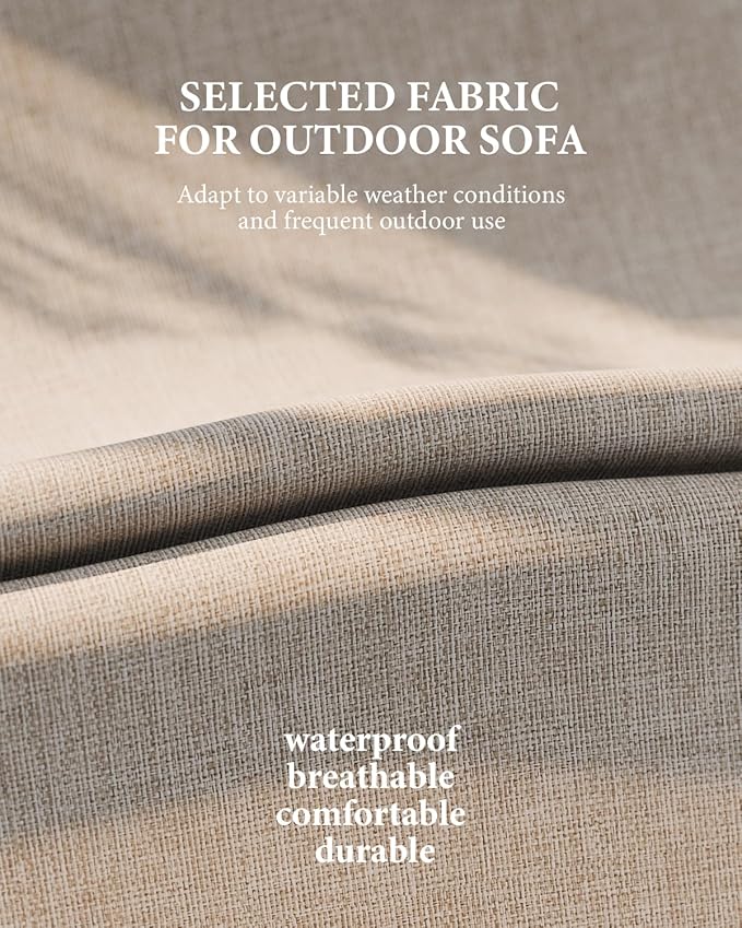 ZANDOR Aluminum Outdoor Patio Furniture - 1 Pcs Loveseat and Coffee Table, All-Weather Metal Modern Outside Furniture with Washable Thick Cushion for Garden/Backyard/Porch, Silver