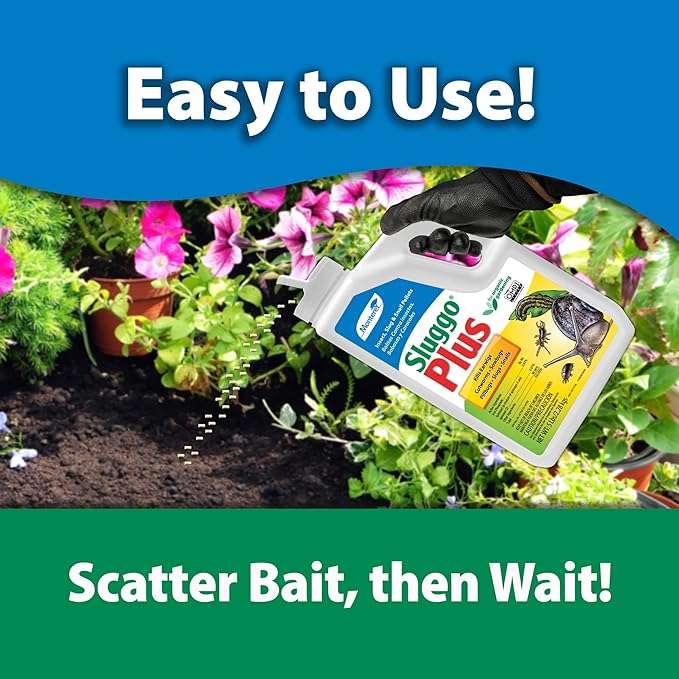 Monterey Sluggo Plus Bundled with Measuring Spoon - Snail & Slug Killer, Plus Controls Other Insects, OMRI Listed for Organic Gardening - 5 lb jug