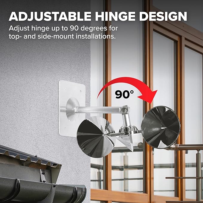 Bird B Gone - Reflect-A-Bird - Reflective Spinning Deterrent - Repels Pigeons, Sparrows, & Woodpeckers - Wind Powered - for Gardens, Railings, Roofs, Etc - Weatherproof Aluminum - Adjustable Neck