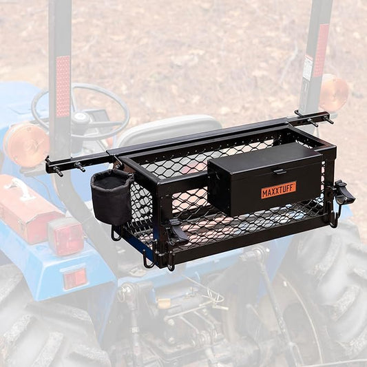Heavy-Duty ROPSRIDER XHD Tractor Basket, Fits Most Tractor and Zero Turn Mower ROPS Bars, Model MTF100