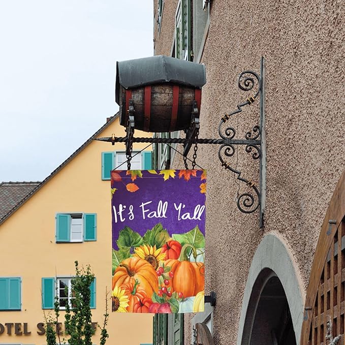 Fall Pumpkin Sunflower Autumn Maple Fruit Fun Garden Flag Welcome Party Outdoor Outside Decorations Picks Home House Garden Yard Decor 12x18 Inch