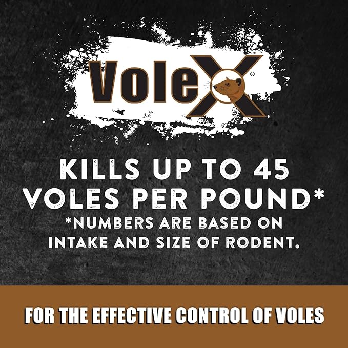 VoleX - Effective Against All Species of Voles. Safe for Use Around People, Pets, Livestock, and Wildlife (50 pounds)