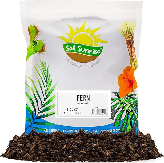 Fern Plant Potting Soil Mix (2 Quarts), Custom Hand Blended Mixture for Indoor/Outdoor Container Gardening