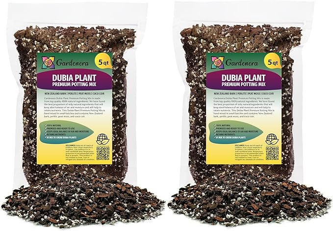 Premium Monstera Dubia Potting Mix - Hand-Crafted with The Finest Ingredients - 10 Quart (2 Bags of 5 Quart)