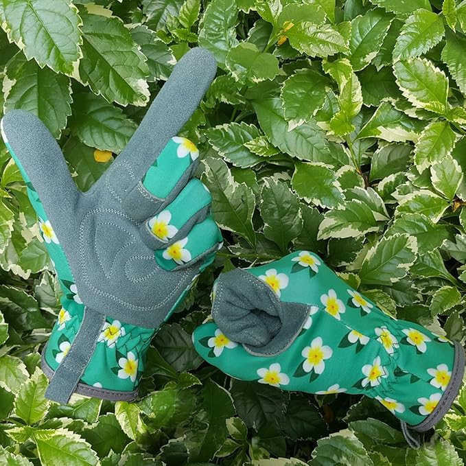 SKYDEER Premium Genuine Deerskin Suede Women's Gardening Gloves, Ultra-Soft Padded, Comfort Fit for Work (SD6611/M)