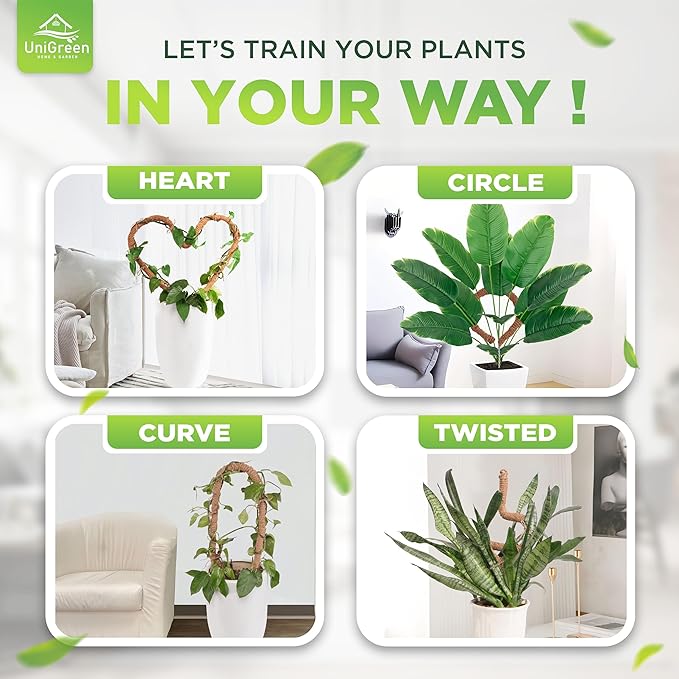 UNIGREEN 2Pack 30'' Premium Bendable Moss Pole - Monstera Plant Support - Plant Trellis Moss Pole for Plants - Moss Poles for Climbing Plants - Plant Sticks Support for Indoor/Outdoor Plants Potted