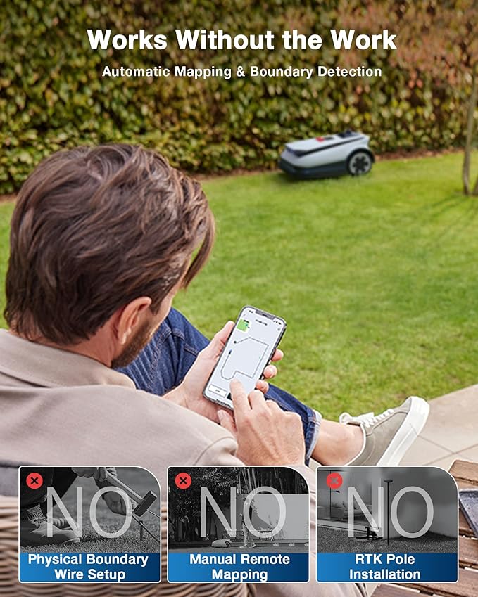 ECOVACS Goat A3000 LiDAR Robot Lawn Mower, Dual-LiDAR Navigation,Suitable for 3/4 Acre, 13” Cutting Width, 45min Fast Charging, Precise Edge Mowing, Smart Lawn Mower for Large Garden