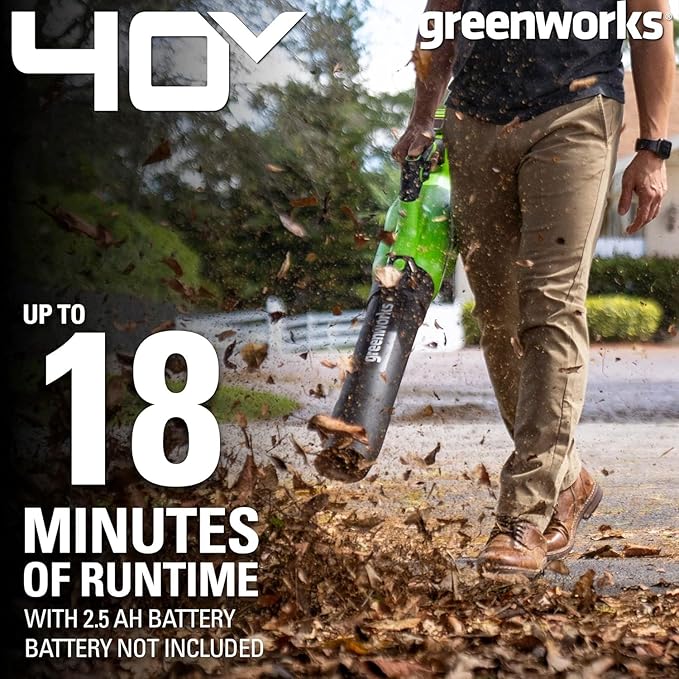 Greenworks 40V 21" Self-Propelled Mower,Axial Leaf Blower,12" String Trimmer with Batteries and Chargers