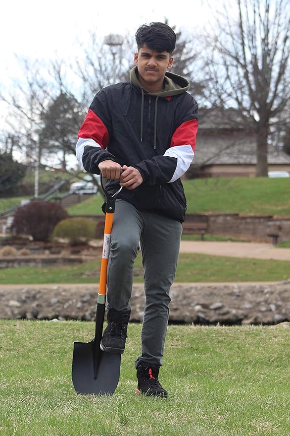 Ashman Heavy-Duty Digging Shovel (6 Pack) 41-Inch with Trenching Blade and Comfortable Handle - Ideal for Garden, Landscaping, Construction, and Masonry - Perfect for Digging Soil, Dirt, and Gravel.