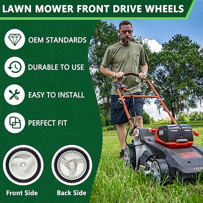 2 Pack Front Drive Wheels Replaces Craftsman Husqvarna 194231X427 532403111 Wheels 8"X1-3/4"