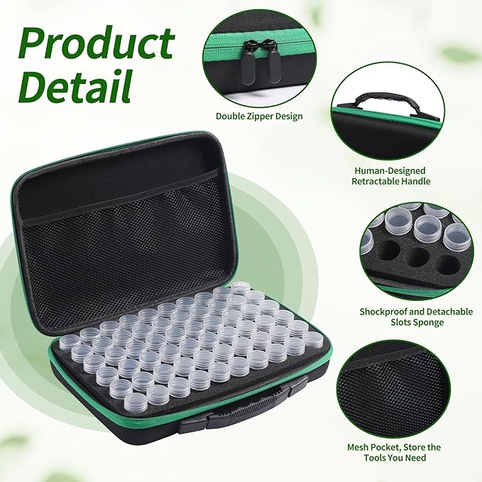 Seed Storage Box, Portable Seed Saving Box, Sturdy Seed Organizer Kit Seed Envelopes Funnel Label, Seed Container for Flower Plants Vegetable Seed, M-60 Slots