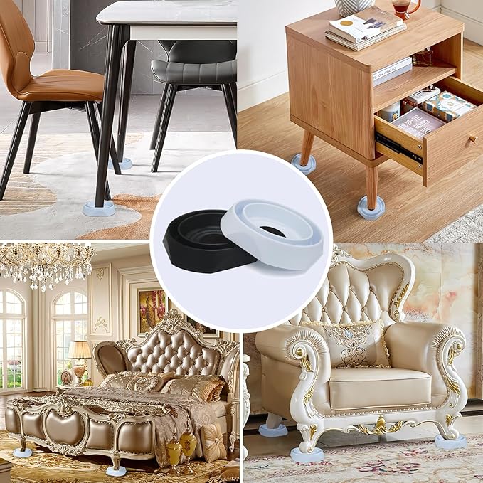 Bed Bug Interceptors Traps | Insect Trap, Monitor, and Detector for Bed Legs with Anti Skid Pads Included (White - 8 Pcs)