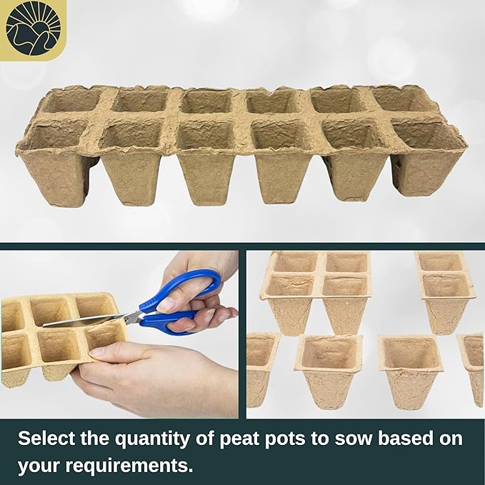 Seed Starter Peat Pots for Seedlings 300 pcs Biodegradable Seed Starter Pots
