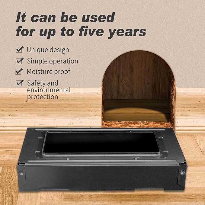 Qualirey 4 Pack Multi Catch Mice Trap Clear Top Humanized Mouse Trap Rodent for Indoor Outdoor Rat Control Pet and Security (Black)