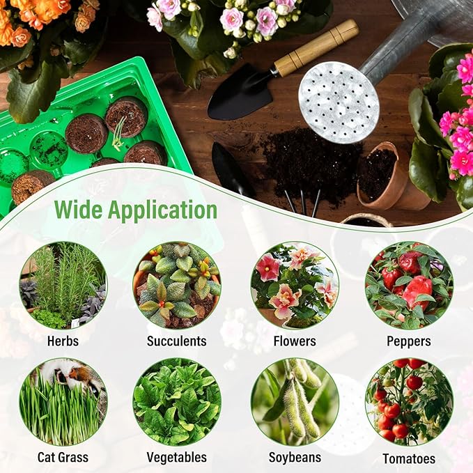Legigo 100 PCS Coco Coir Seed Starter Pellets, 30mm Coconut Coir Soil Plugs for Seed Germination, Compressed Seed Plant Starter Soil Pods Plugs for Starting Seed Planting Herbs Flowers Vegetables