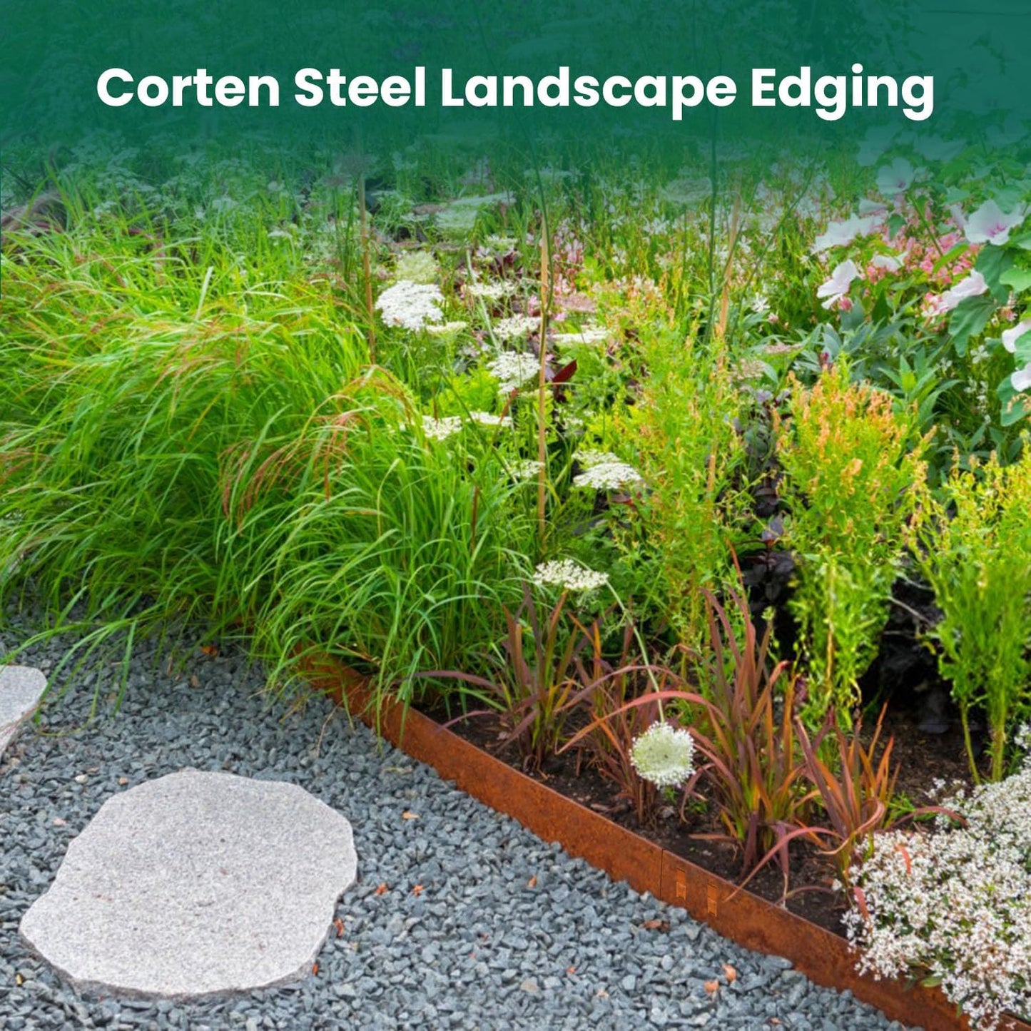 Corten Steel Landscape Edging 4.5 Inch Depth Steel Landscaping Edging 40 Inch Strips10 pcs Metal Garden Landscape Border Rusted Edge for Lawn Yard Outdoor Plant by GZGNEEVL