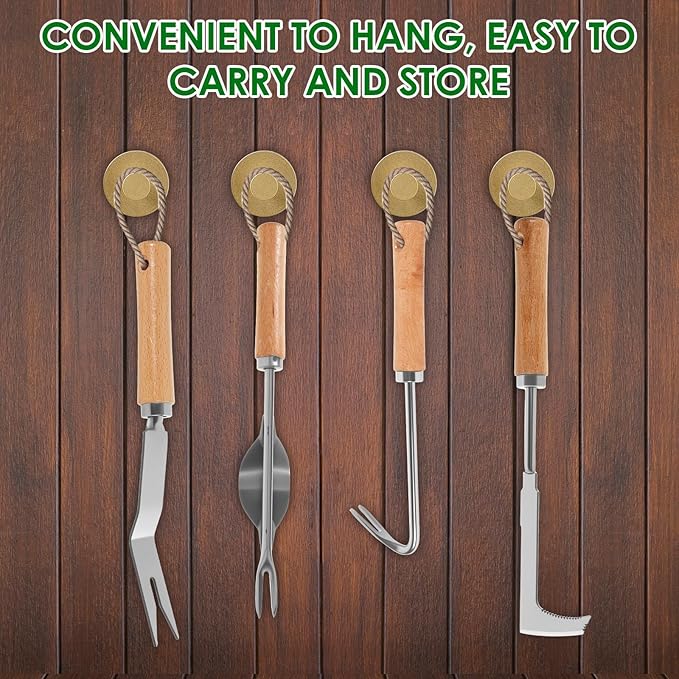 4 Pack Weed Puller Tool, Stainless Steel Hand Weeder Tool, Crevice Weeding Digger Tool, Gardening Tools for Cracks, Driveways, Lawn Edger, Moss Removal