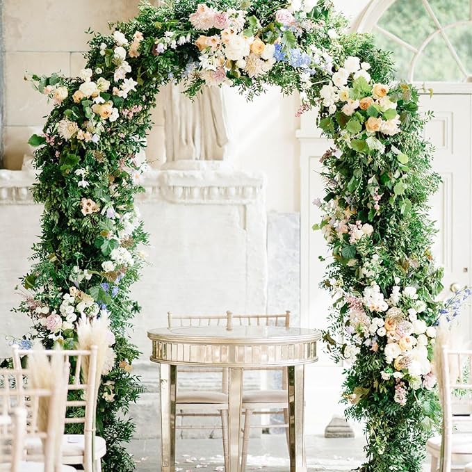 Skypatio Outdoor Flower Garden Arch Trellis 7.8Ft High x 4.6Ft Wide, Metal Garden Pergola Arbor for Climbing Plants, Black