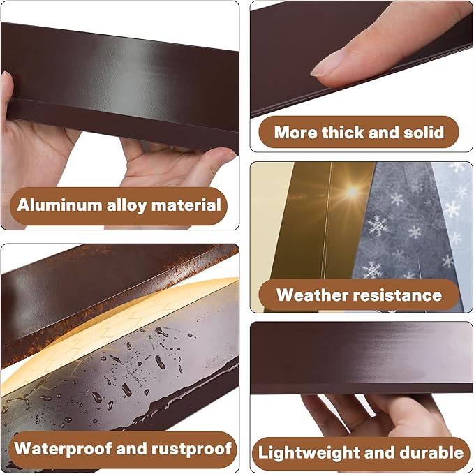 3.9 Ft Metal Roof Snow Guards with Screws Snow Stops for Metal Roofs Ice Guards for Aluminum Roofing Panels, Wood Canopy, 8 PCS - 31 Ft Kit Brown