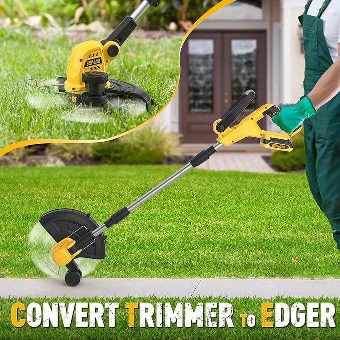13" 20V Cordless Lawn Mower and 12" 20V Cordless String Trimmer and Edger
