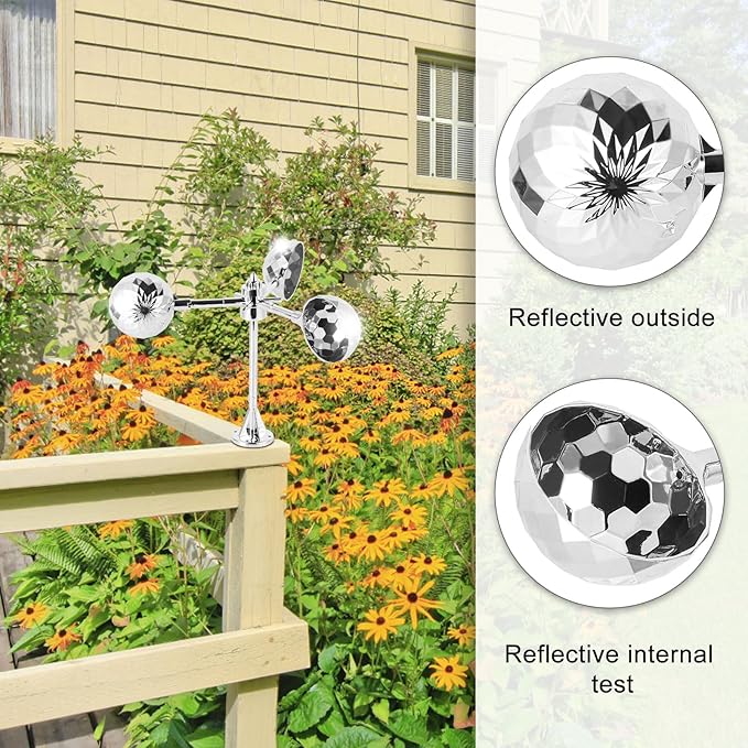 Birds Reflect Deterrent Visual Bird Scarer Deterrent Devices Outdoor Bird Control for Seagull Pigeon Harmless Device to Keep Birds Away from Your Farm Boat (Silvery)